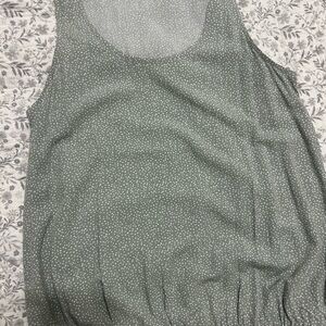 LOFT Olive Green Sleeveless Dot Tank